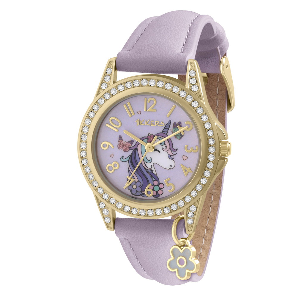 Tikkers Girls Purple Unicorn and Butterfly Watch, Bracelet and Purse Gift Set Watch and Jewellery Set Tikkers   