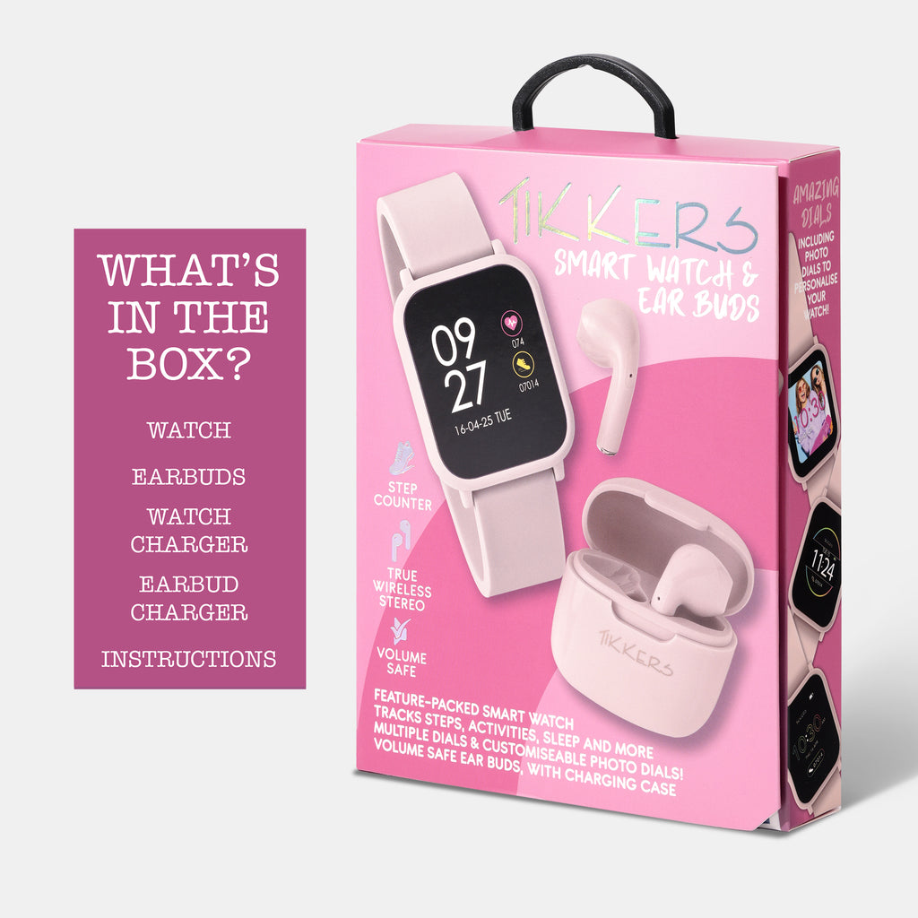 Tikkers Teen Series 10 Nude smart Watch and Earbuds Set smart watch and ear bud set Tikkers