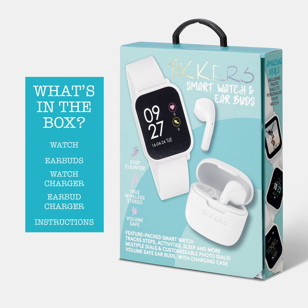 Tikkers Series 10 White Smart Watch with TWS Tikkers